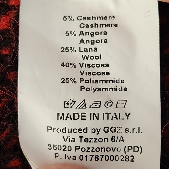 NORTHLAND VICOLO red black knit wool cashmere blend cardigan coat jacket - Picture 9 of 13